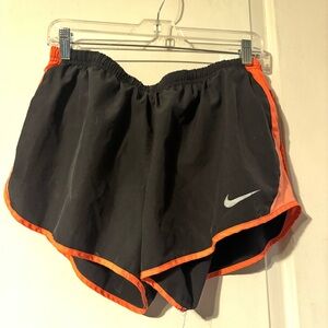 Nike Black and Orange Athletic Shorts Performance Fit